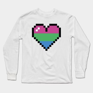 Polysexual 8 bit heart Long Sleeve T-Shirt